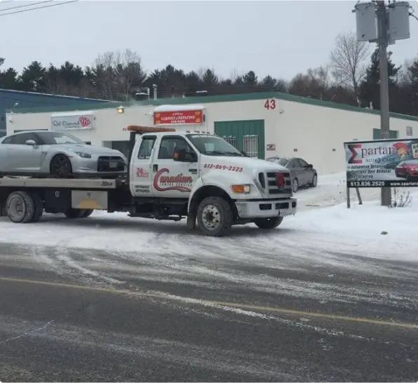Vehicle recovery in Ottawa by Canadian Towing Ottawa using professional towing equipment to recover a disabled vehicle