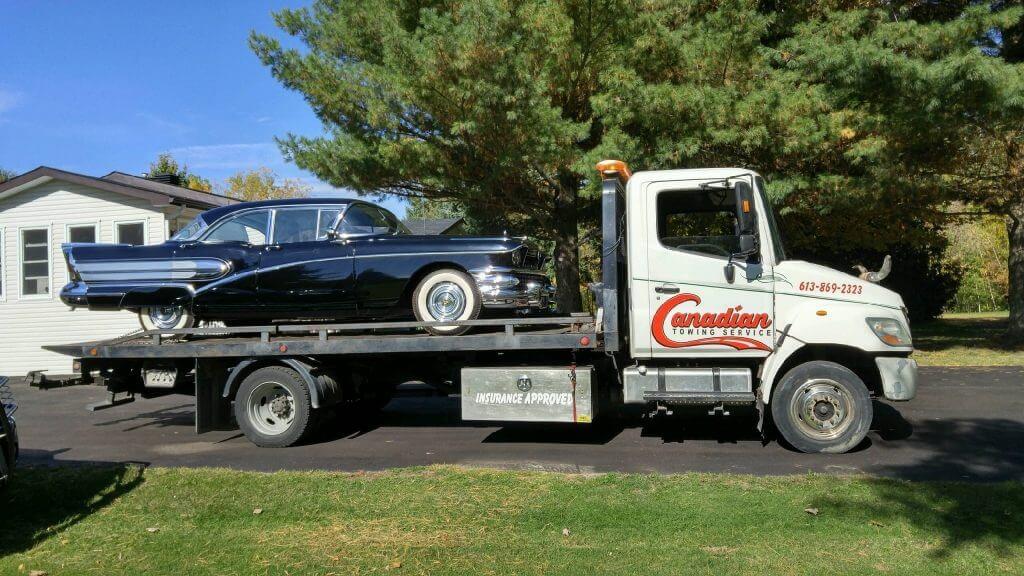 a specialty vehicle being towed in Ottawa